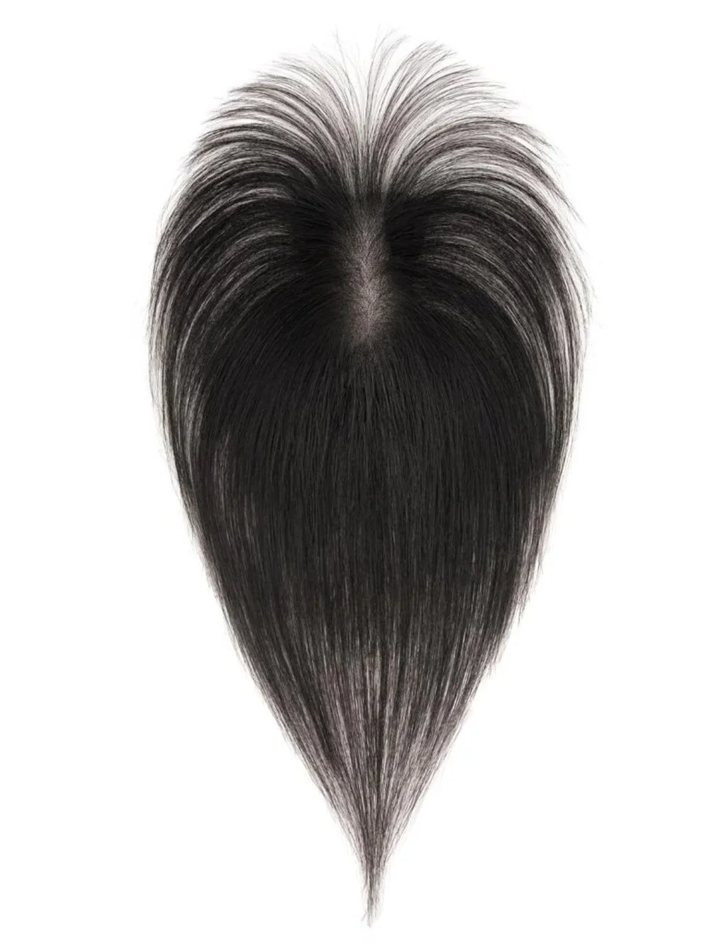 NEW SEGO Human Hair Topper Wispy Bangs Hand Tied Pieces 1B Natural Wig Thinning